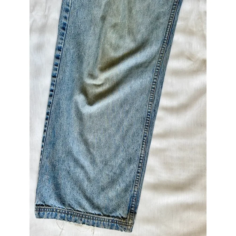 Vintage 1990s Unionbay Blue Denim Jeans Size 7 Mid rise Loose Fit Light Wash